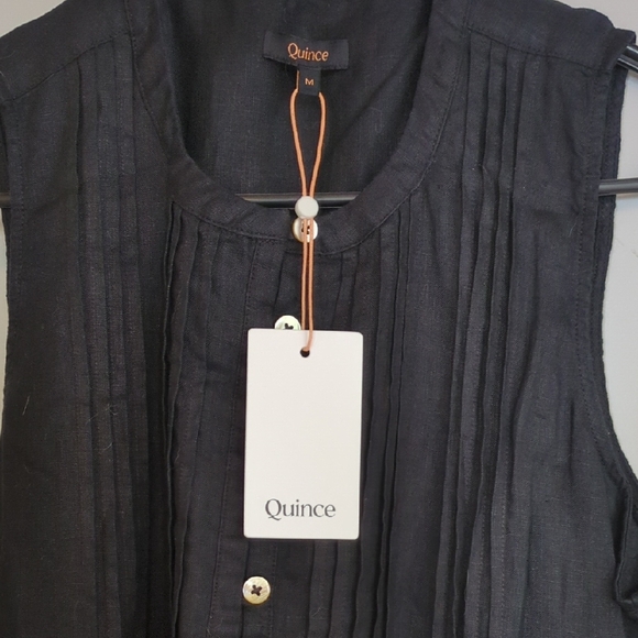 Sleeveless Black Button-Front Women’s Dress - Picture 2 of 8